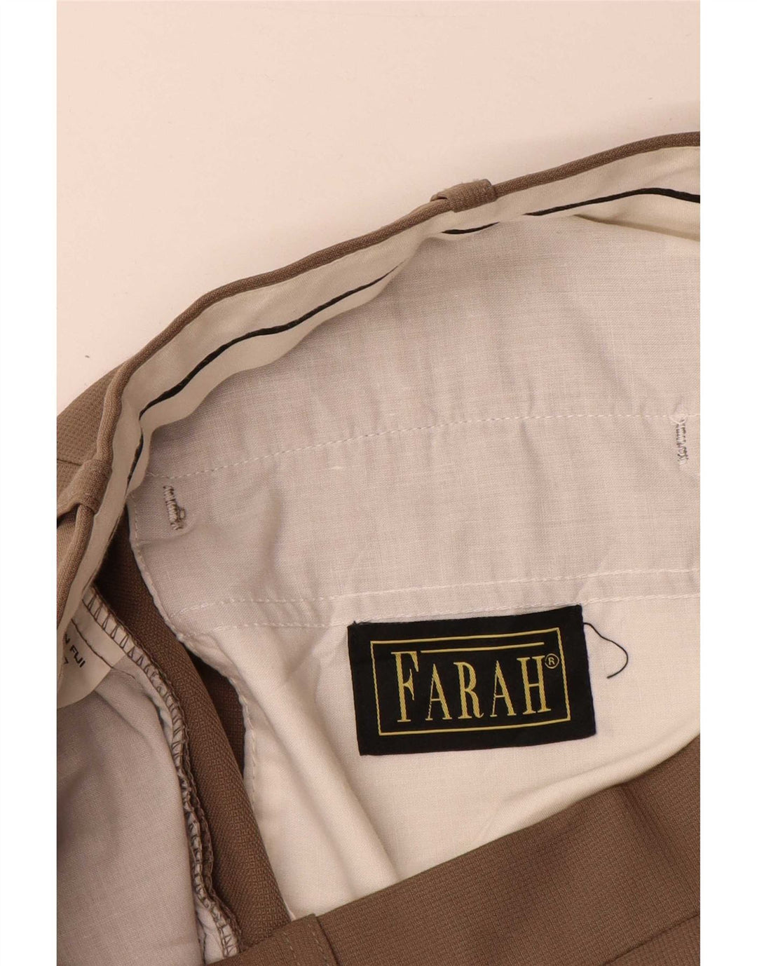 Męskie spodnie Chino Farah W38 L31 Beżowy poliester