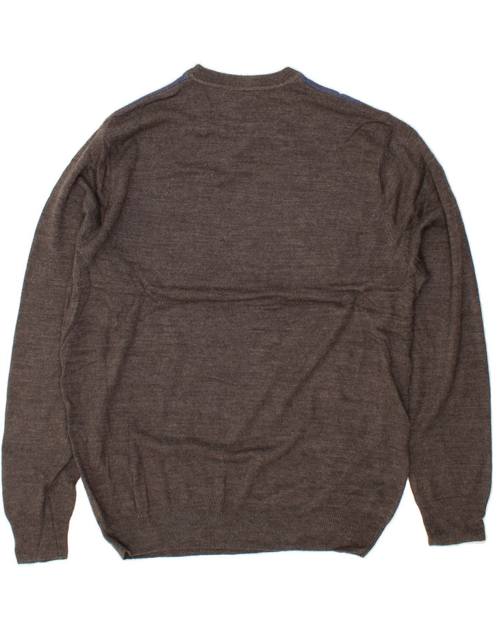 DOCKERS Mens Crew Neck Jumper Sweater XL Grey Argyle/Diamond Acrylic Vintage Dockers and Second-Hand Dockers from Messina Hembry 