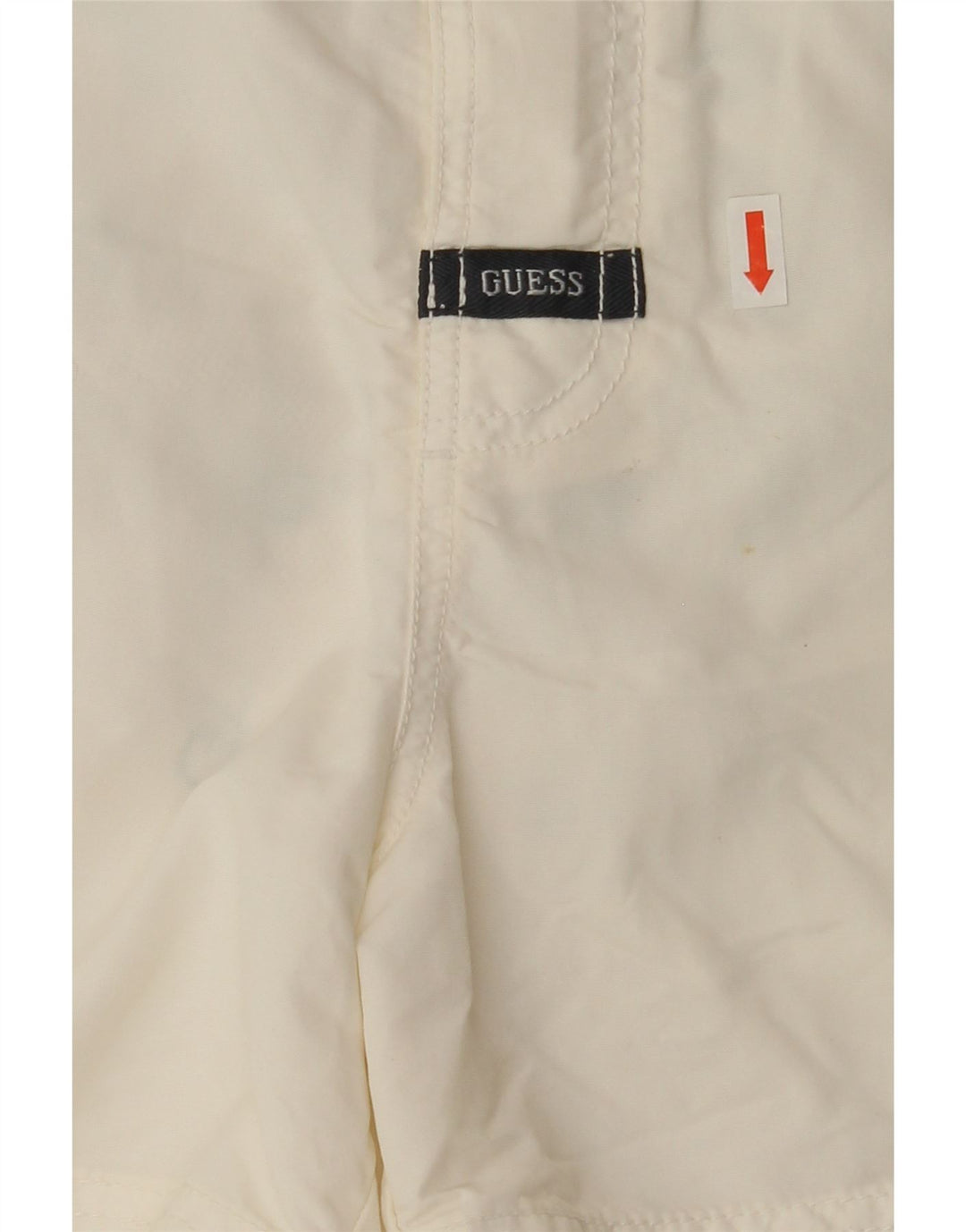 GUESS Mens Graphic Swimming Shorts XL Off White Polyamide Vintage Guess and Second-Hand Guess from Messina Hembry 
