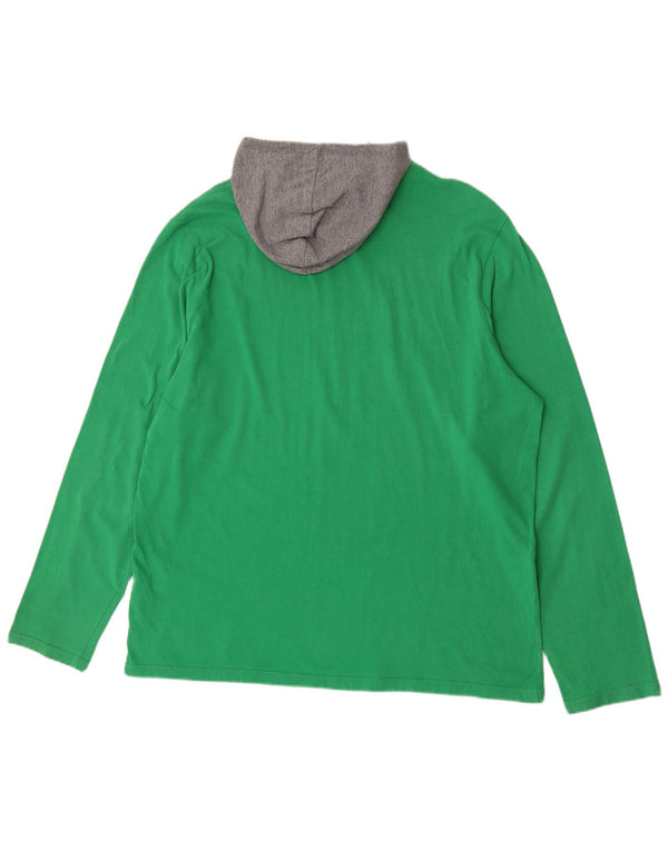 Męski top z kapturem i grafiką Puma, z długim rękawem, 2XL, bawełna w kolorze zielonym