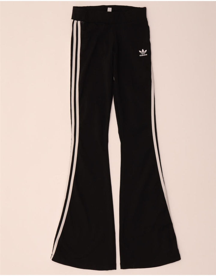 Damskie legginsy Adidas Flare UK 8/10, małe, czarne, poliestrowe