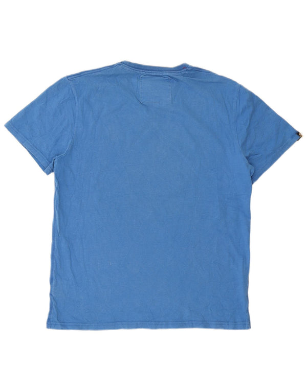Męski T-shirt Superdry z grafiką, 2XL, niebieska, bawełniana