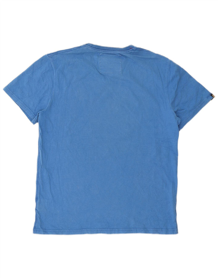 Męski T-shirt Superdry z grafiką, 2XL, niebieska, bawełniana