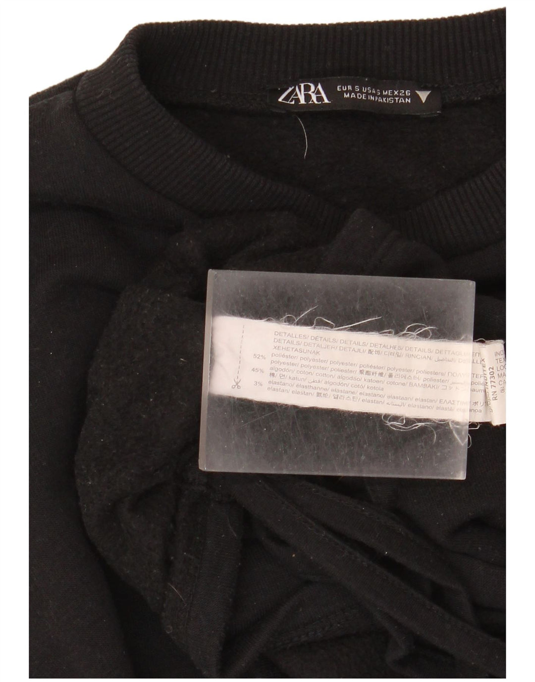 Damski sweter Zara UK 10, mały, czarny poliester