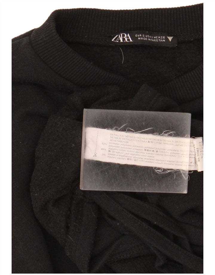 Damski sweter Zara UK 10, mały, czarny poliester