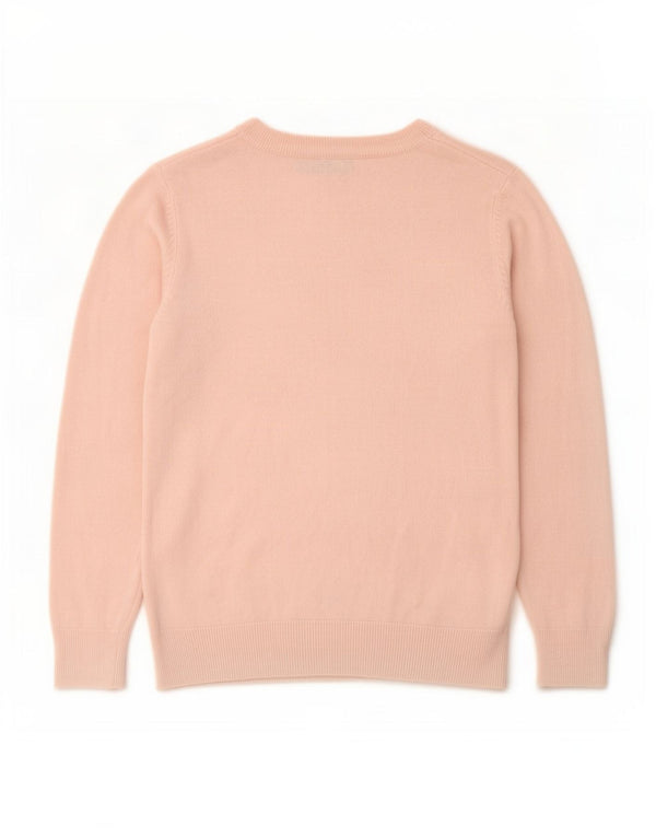 Marks & Spencer Damski sweter z dekoltem w łódkę UK 10 Mały różowy akryl