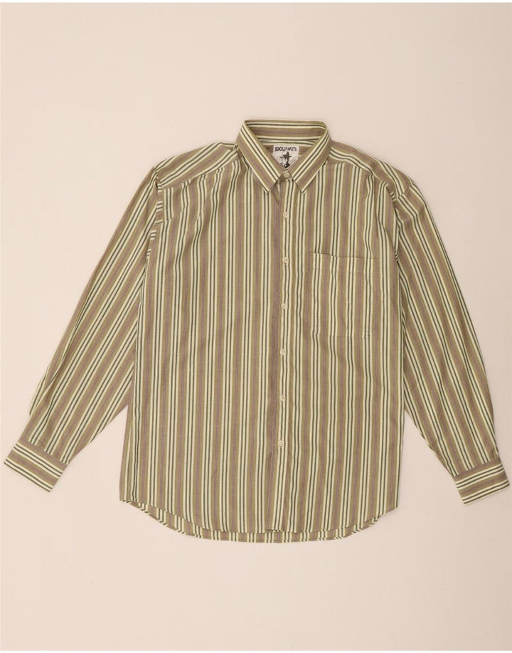 Koszula męska w stylu vintage, średnie khaki w paski