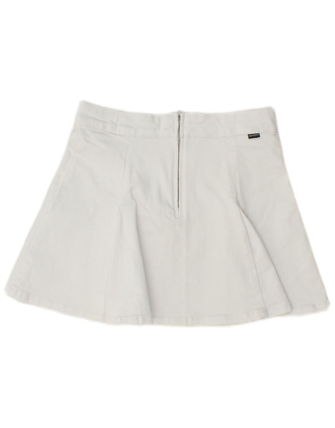 SUPERDRY Damska mini spódniczka UK 8 Small W26 Biała bawełna