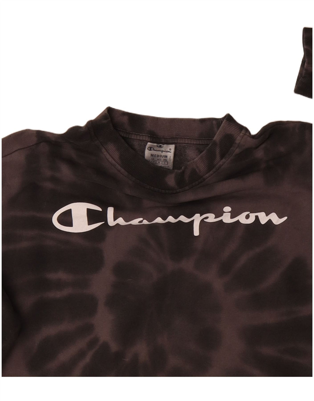 Damska bluza CHAMPION Crop Graphic Jumper UK 14 Średni brąz Tie Dye