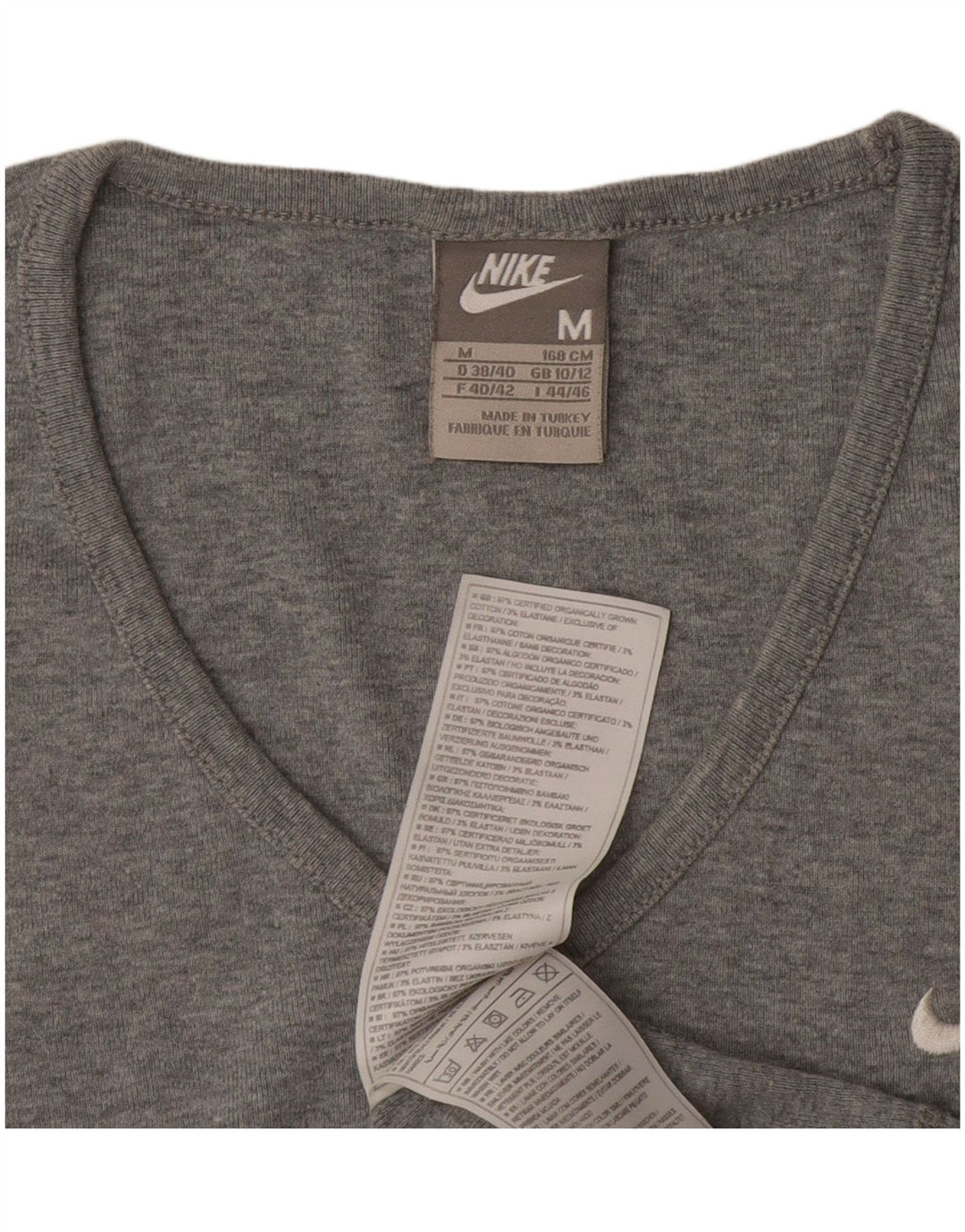 T-shirt damski Nike Top UK 10/12 Średnioszary, bawełniany nakrapiany