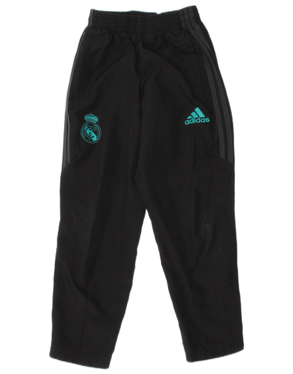 Chłopięce spodnie dresowe Adidas Real Madryt z grafiką 4-5 lat Czarne