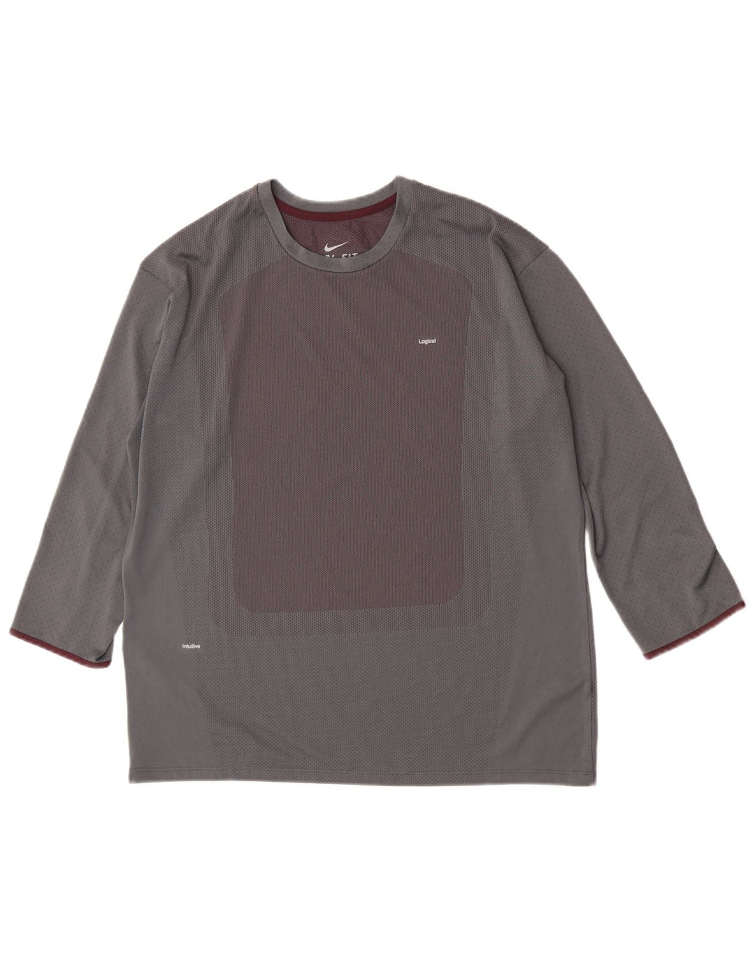 Męska koszulka Nike z rękawem 3/4, 2XL, szarym blokiem kolorów