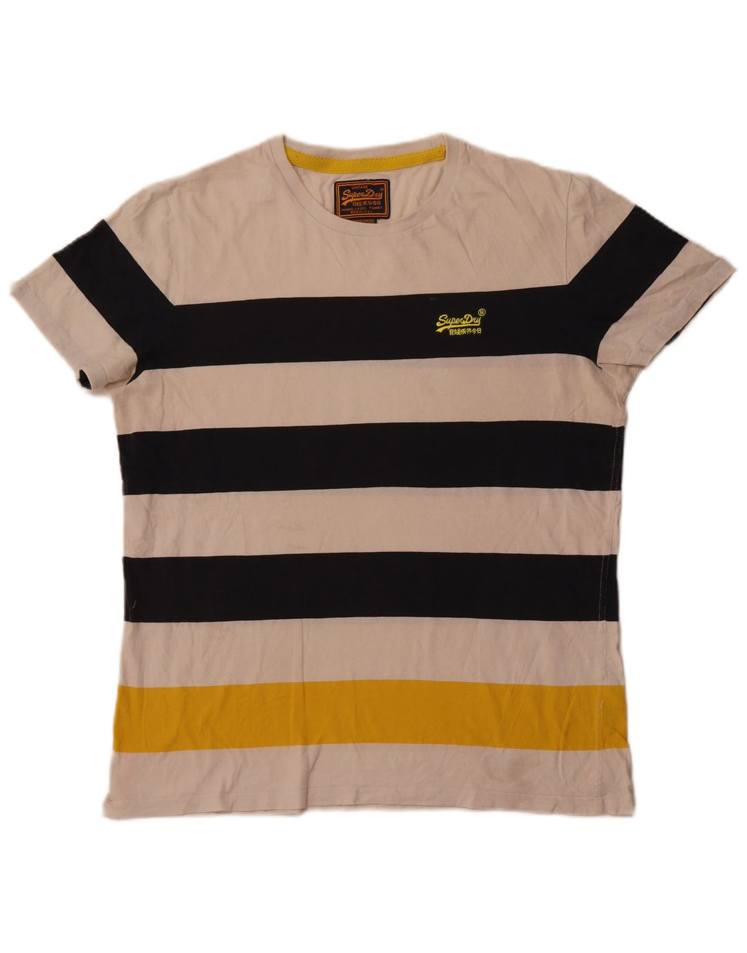 T-shirt męski Superdry, bawełniany top 2XL w kolorze złamanej bieli