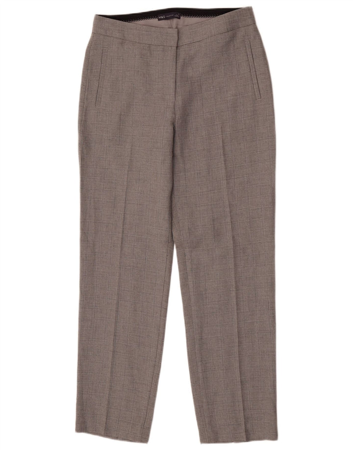 Damskie spodnie Chino Marks & Spencer UK 10 Small W27 L30 Szara kratka