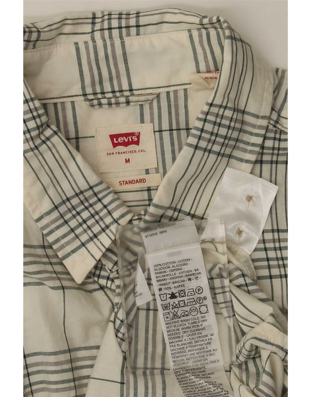 Koszula męska Levi's o standardowym kroju, bawełniana w średnią białą kratkę