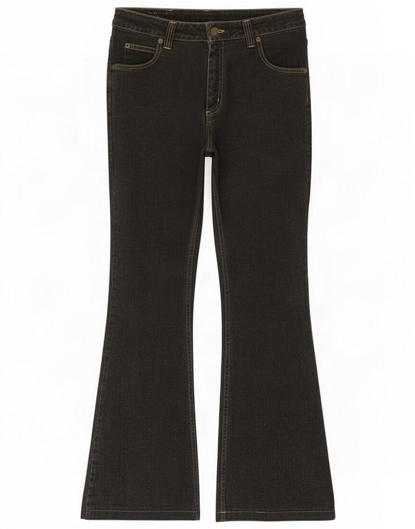 Lee Womens Felton Flared Jeans W33 L33 Black Cotton