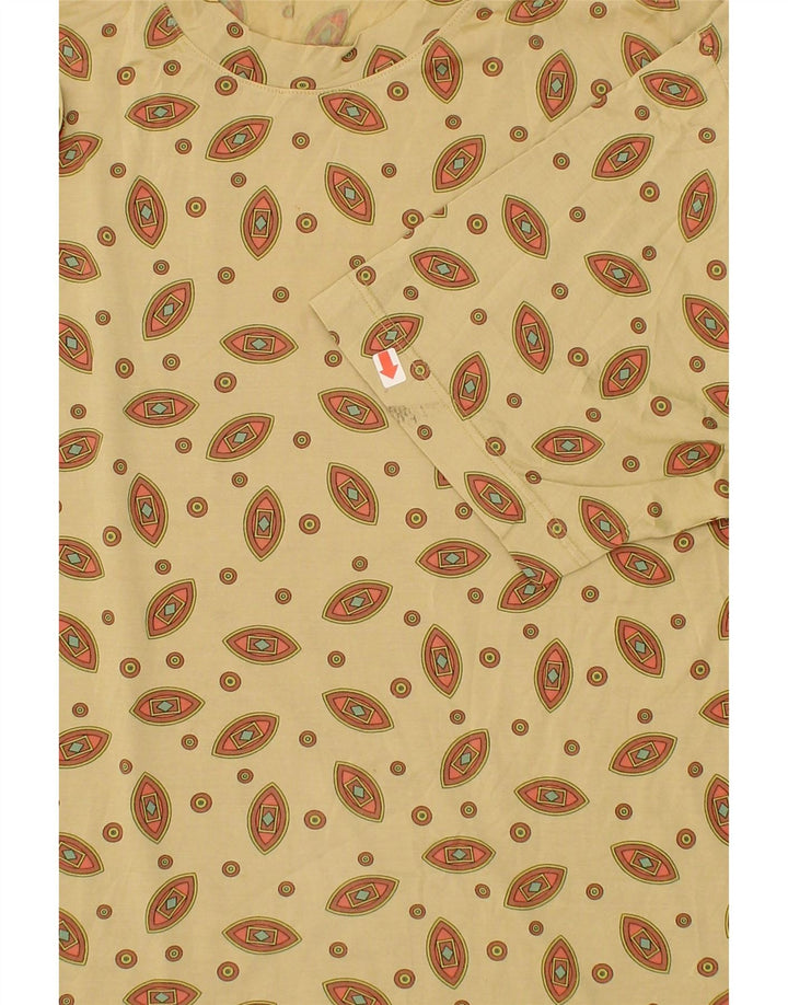 BELFE Womens Abstract Pattern T-Shirt Top IT 46 Large Beige Silk Vintage Belfe and Second-Hand Belfe from Messina Hembry 