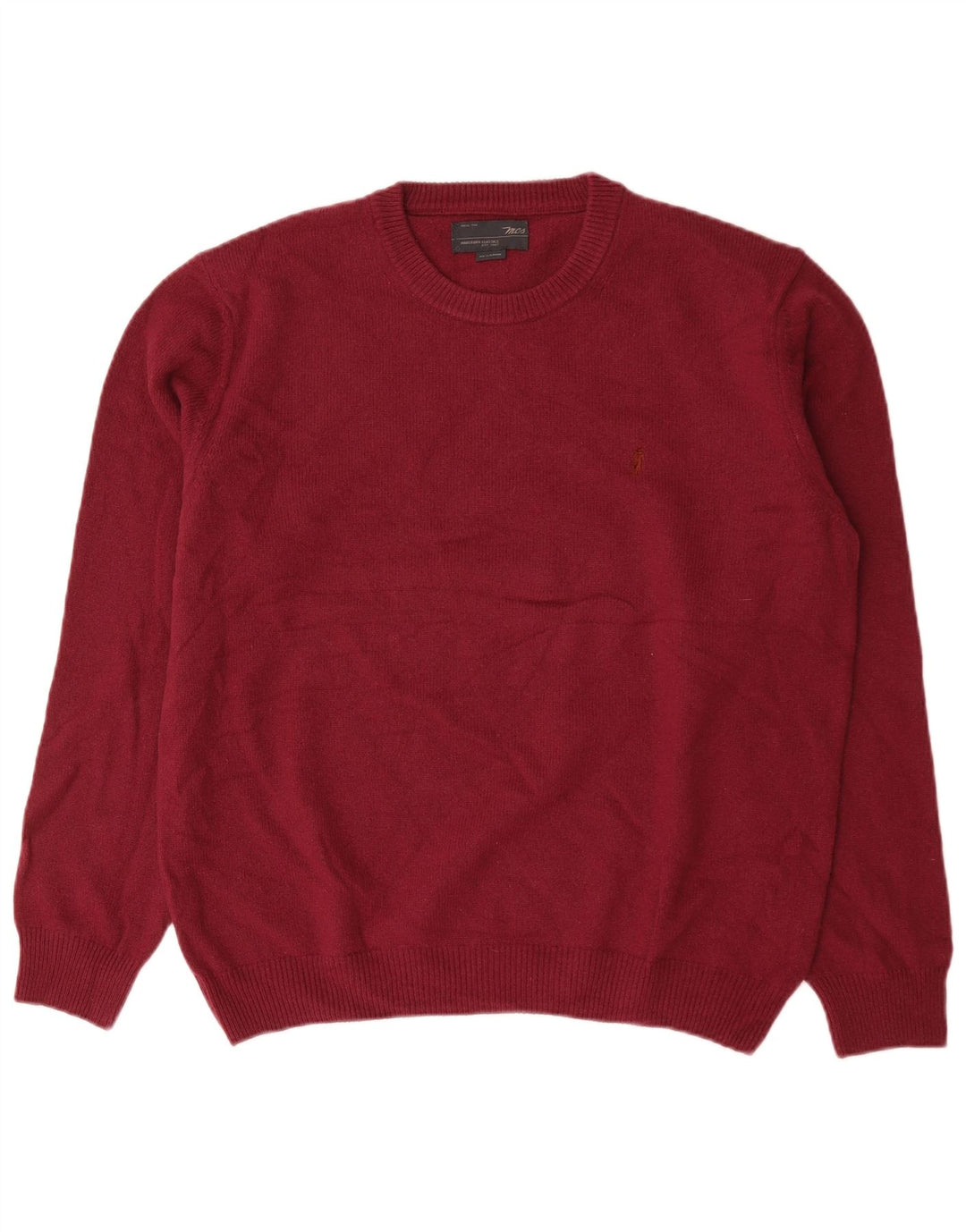 Marlboro Classics Męski sweter z okrągłym dekoltem 2XL Burgundowa wełna