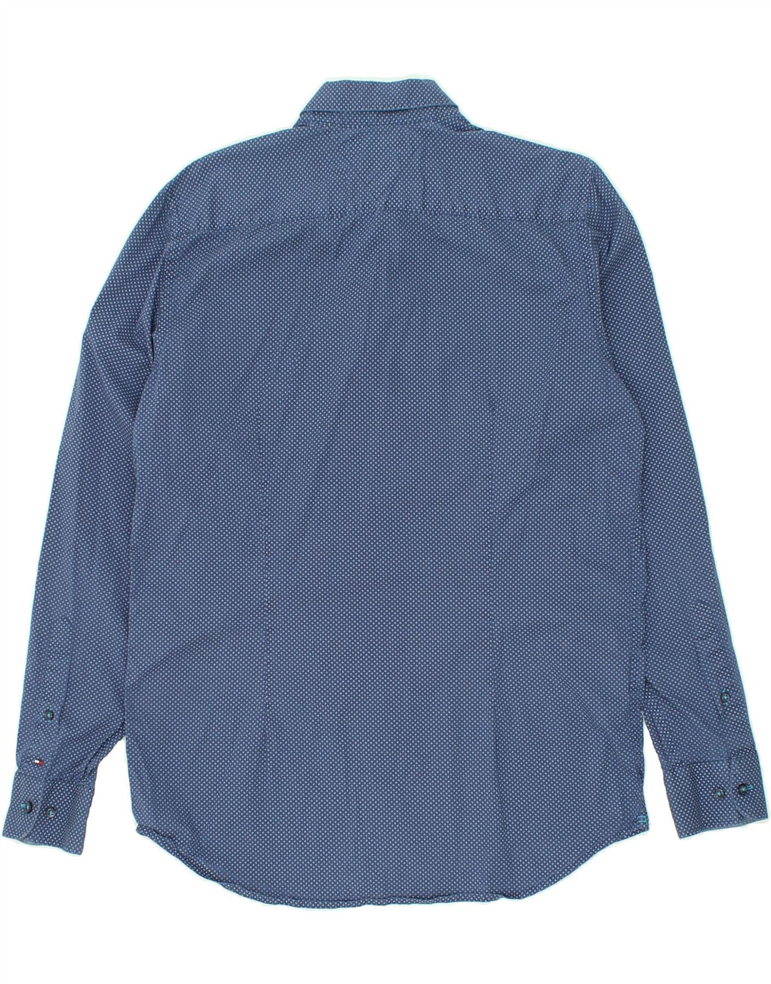 TOMMY HILFIGER Mens Abstract Pattern Slim Fit Shirt Large Blue Spotted Vintage Tommy Hilfiger and Second-Hand Tommy Hilfiger from Messina Hembry 