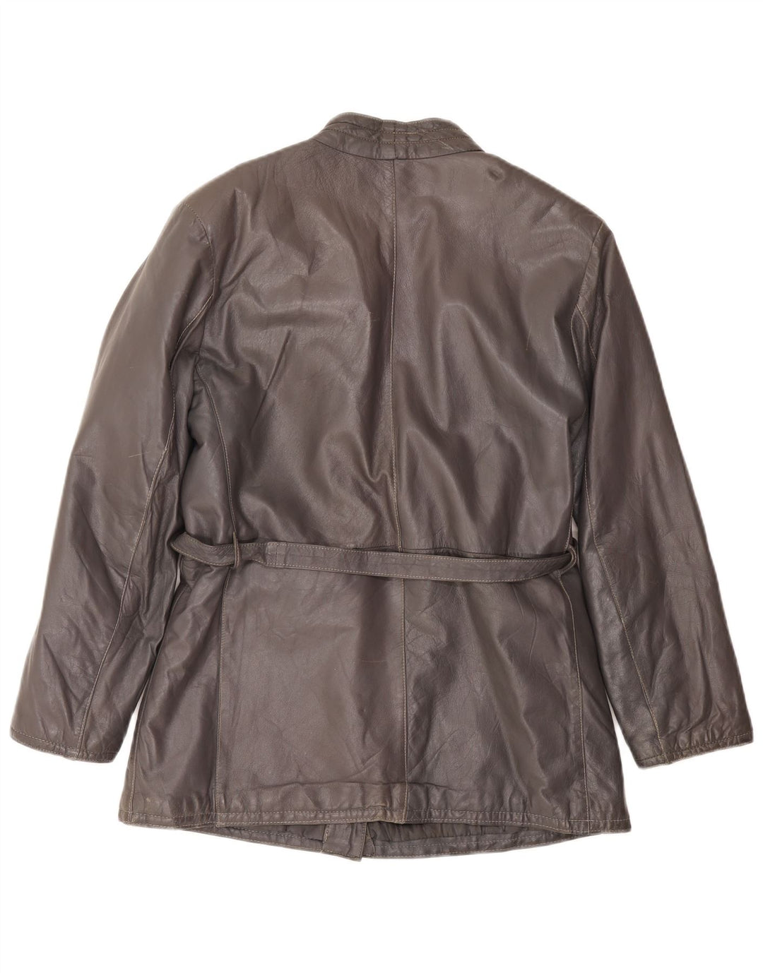 Vintage damska kurtka skórzana UK 16, duża, szara