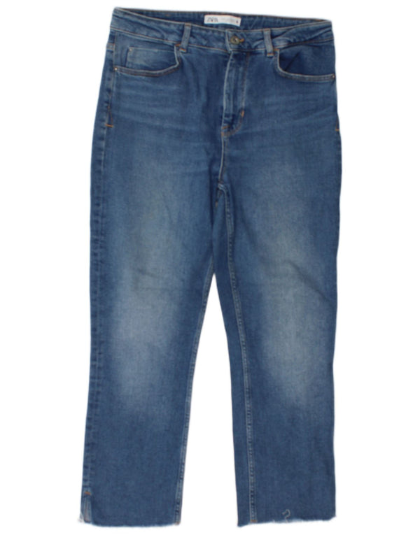 Dżinsy damskie Zara Cropped EU 42 Large W32 L25 Niebieskie
