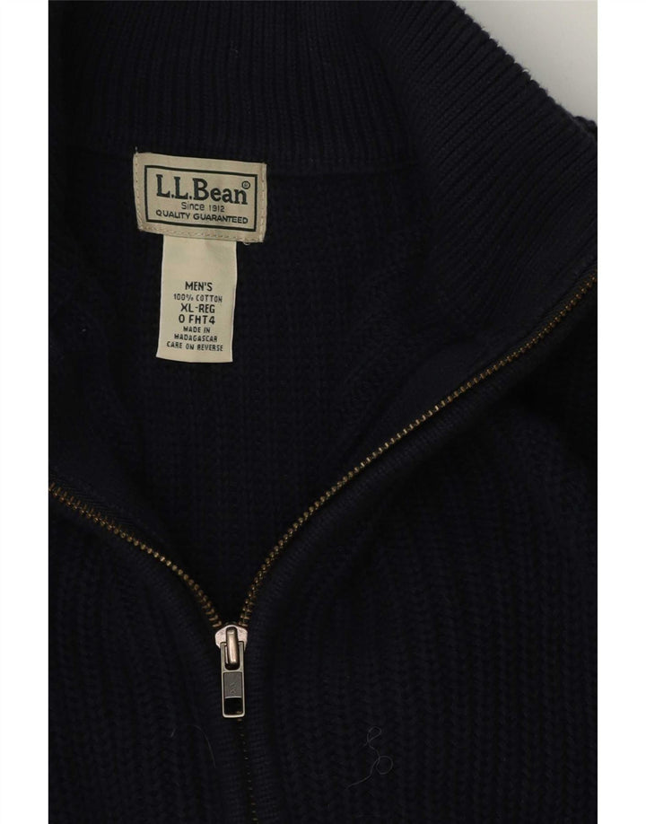 L.L.Bean Męski sweter rozpinany XL Granatowy, bawełniany