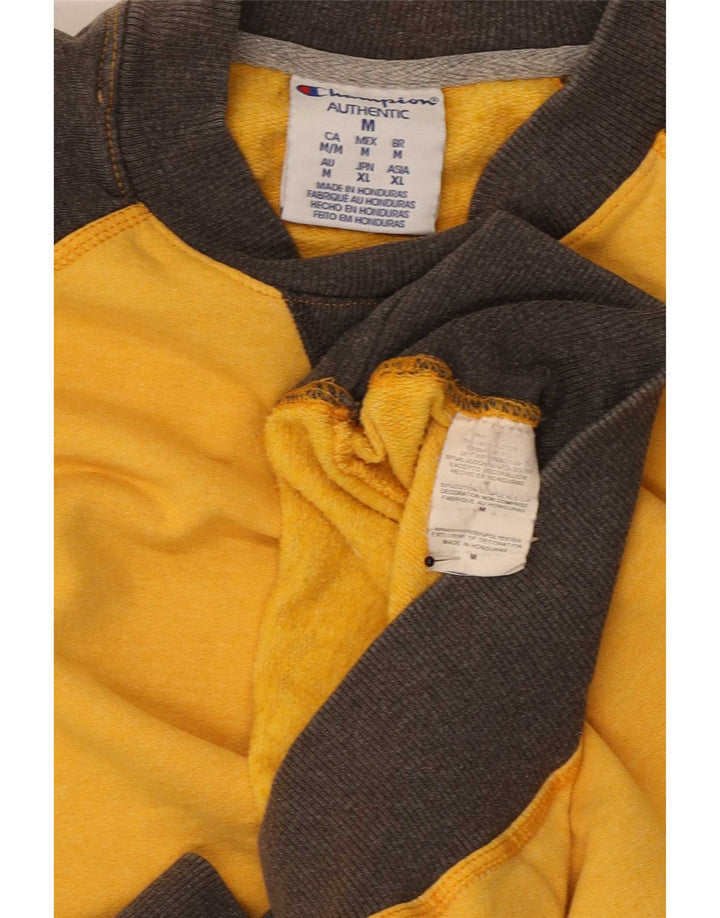 Sweter męski Champion, bawełniany, średni żółty, z blokami kolorów