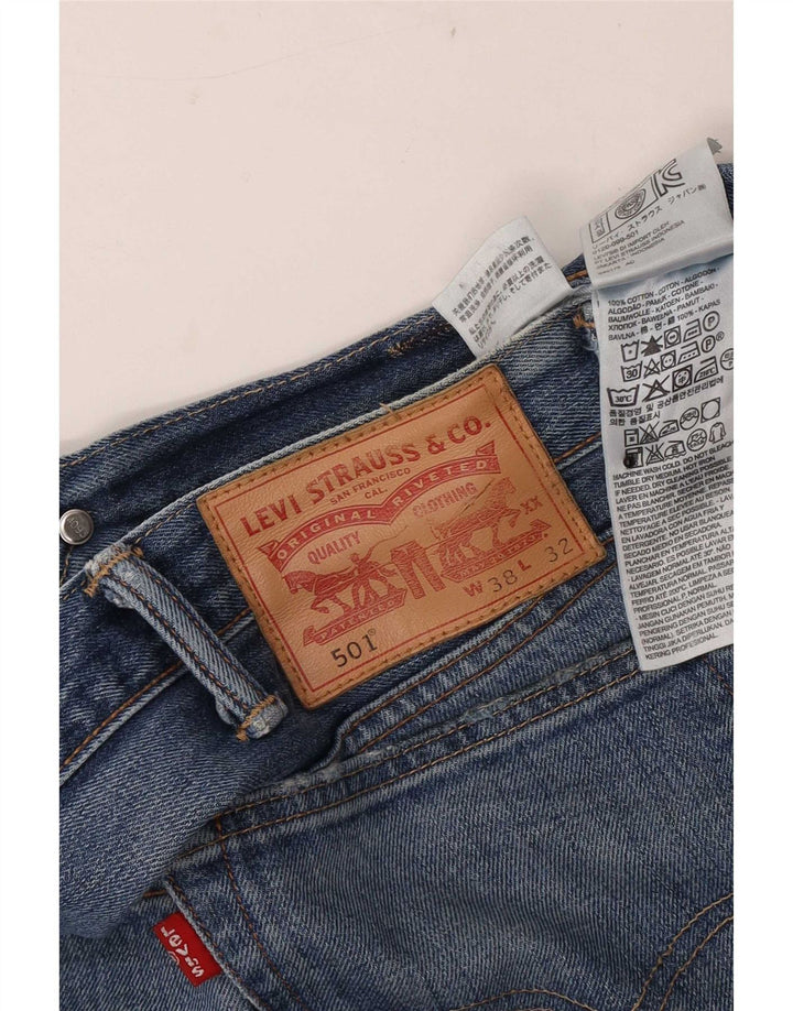 Męskie jeansy Levi's 501 Straight W38 L32 Niebieskie bawełniane