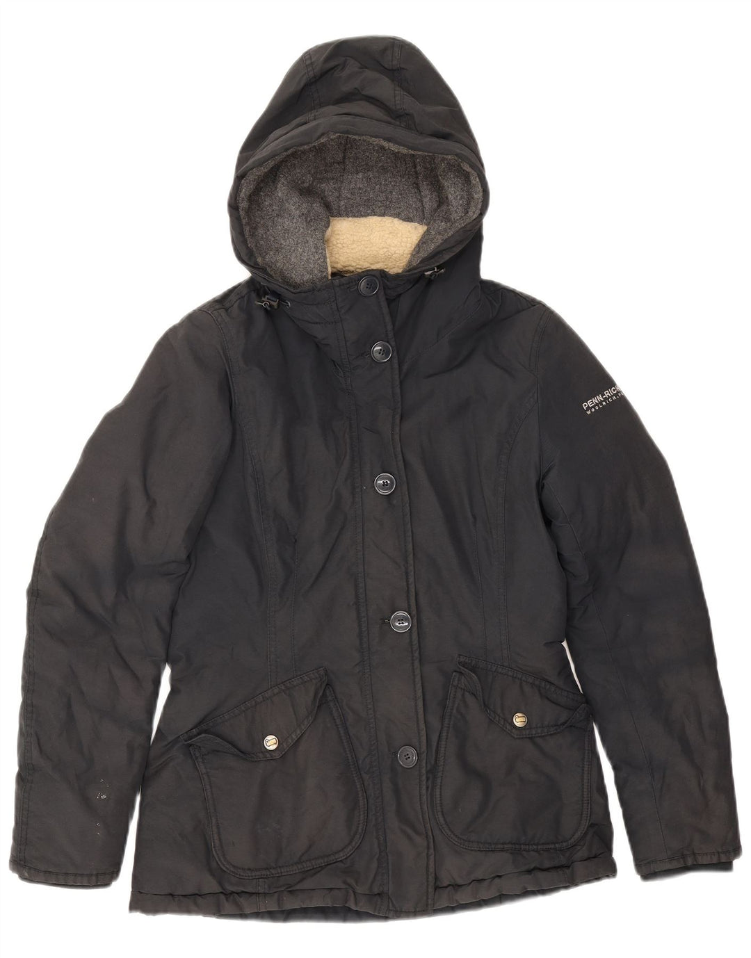 Damska kurtka wiatrówka z kapturem Woolrich UK 10, mała czarna