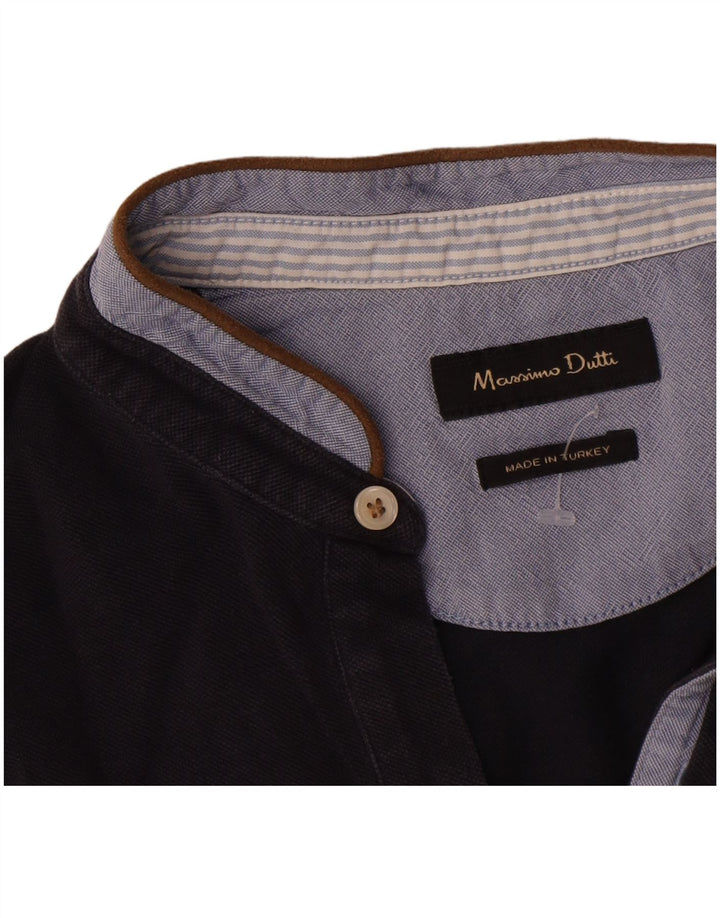 Męska koszulka polo Massimo Dutti, bawełniana, w kolorze średniego granatu