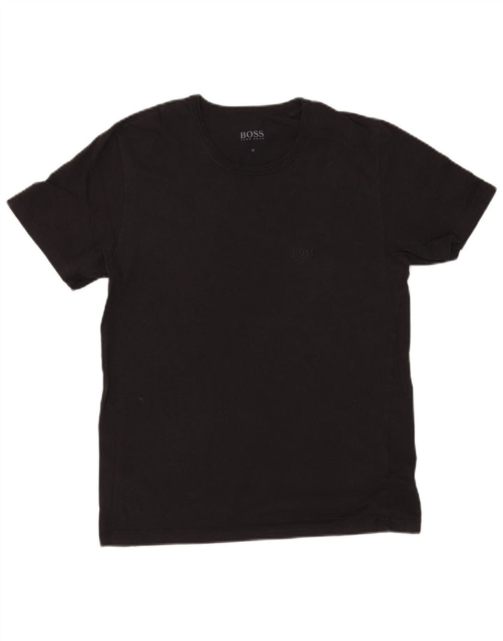 T-shirt męski Hugo Boss, średni czarny, bawełniany