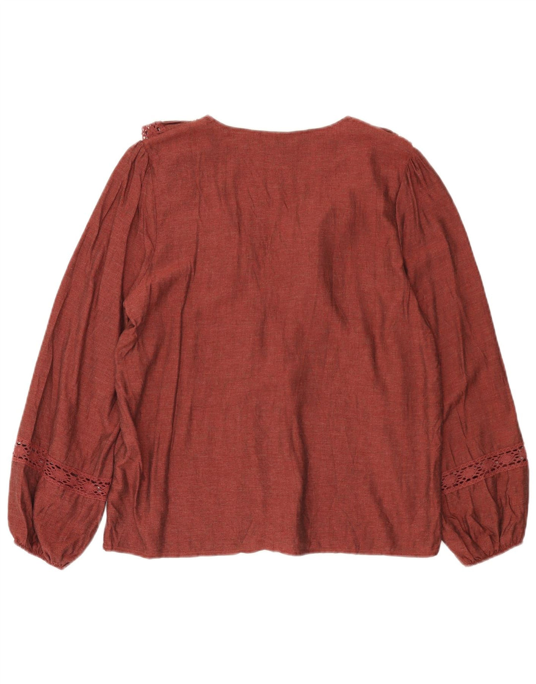 Damska bluzka oversize z falbaną z przodu Zara Top UK 10 Small Red Viscose