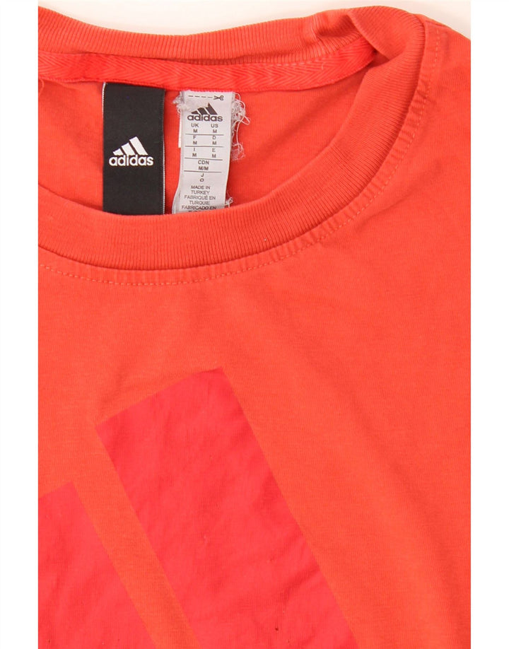 ADIDAS Mens Graphic T-Shirt Top Medium Red Cotton Vintage Adidas and Second-Hand Adidas from Messina Hembry 