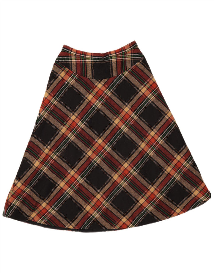 Damska spódnica o linii A GERARD PASQUIER W24 XS, poliester w czarną kratkę