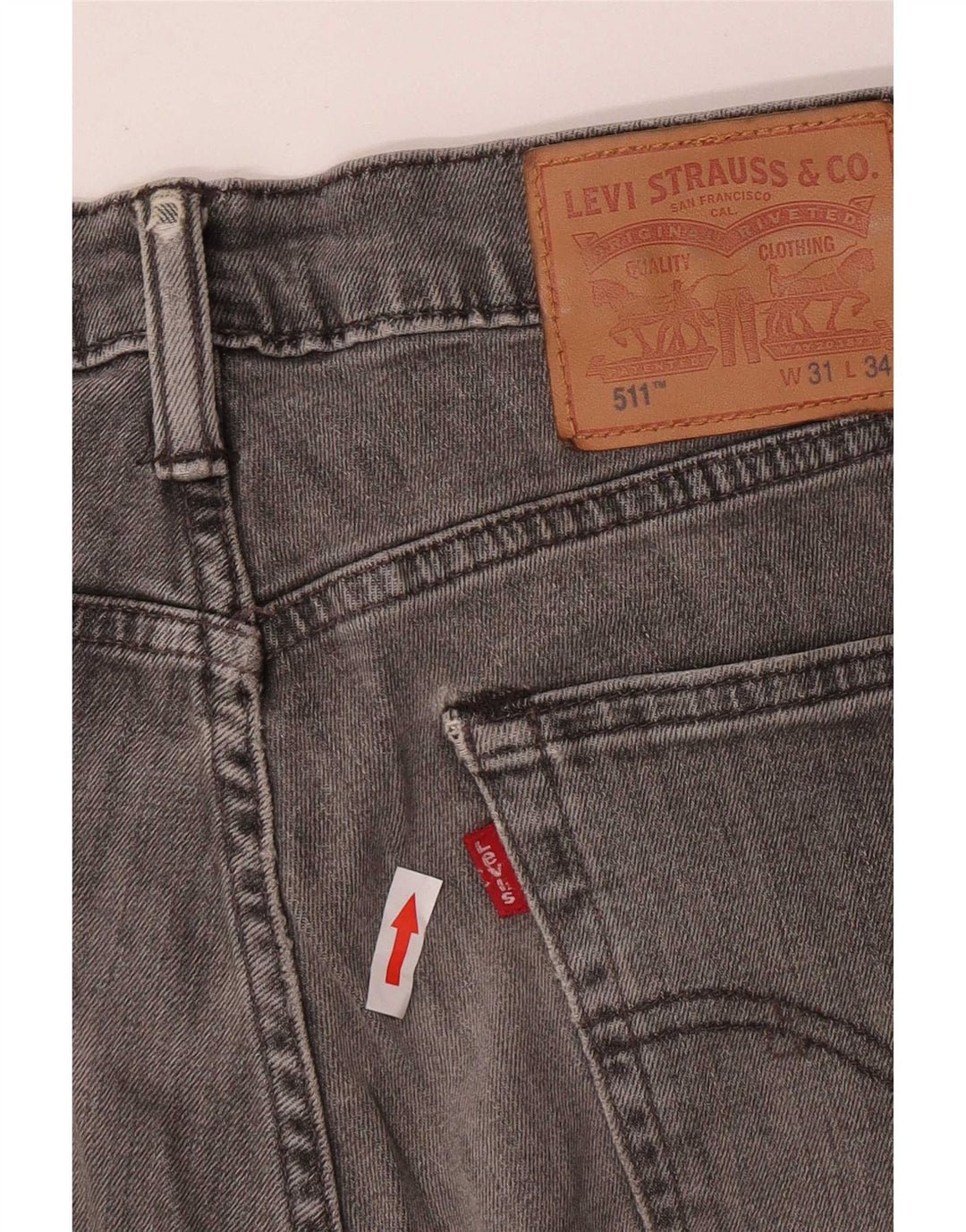Męskie jeansy Levi's 511 Slim W31 L34 Szara bawełna