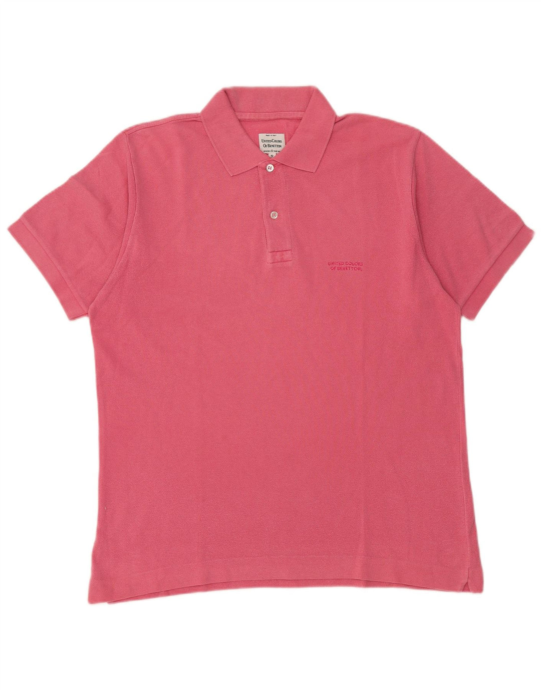 Męska koszulka polo Benetton, mała, różowa, bawełniana