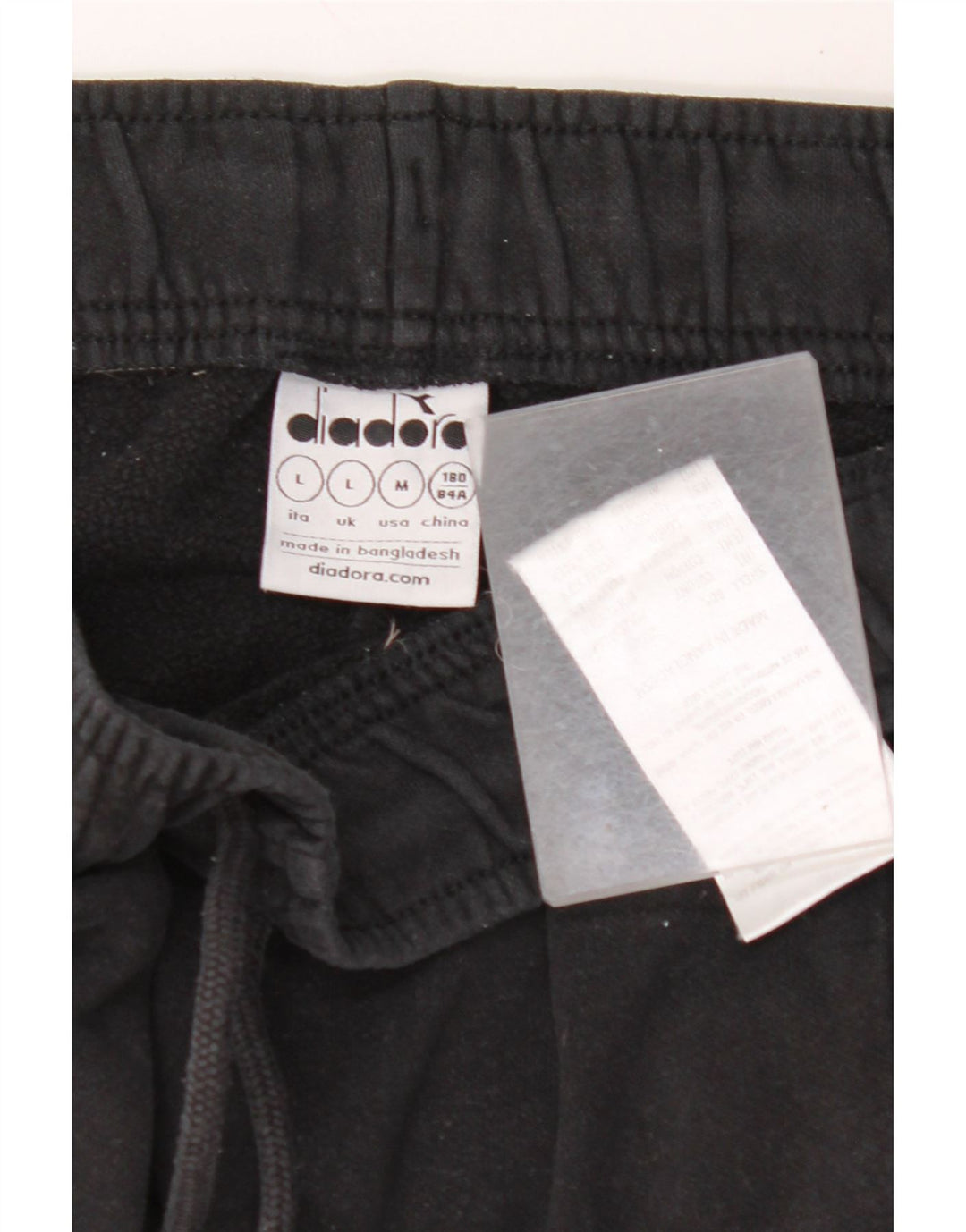 Męskie spodnie dresowe DIADORA Joggery, duże, czarne, bawełniane z blokami kolorów