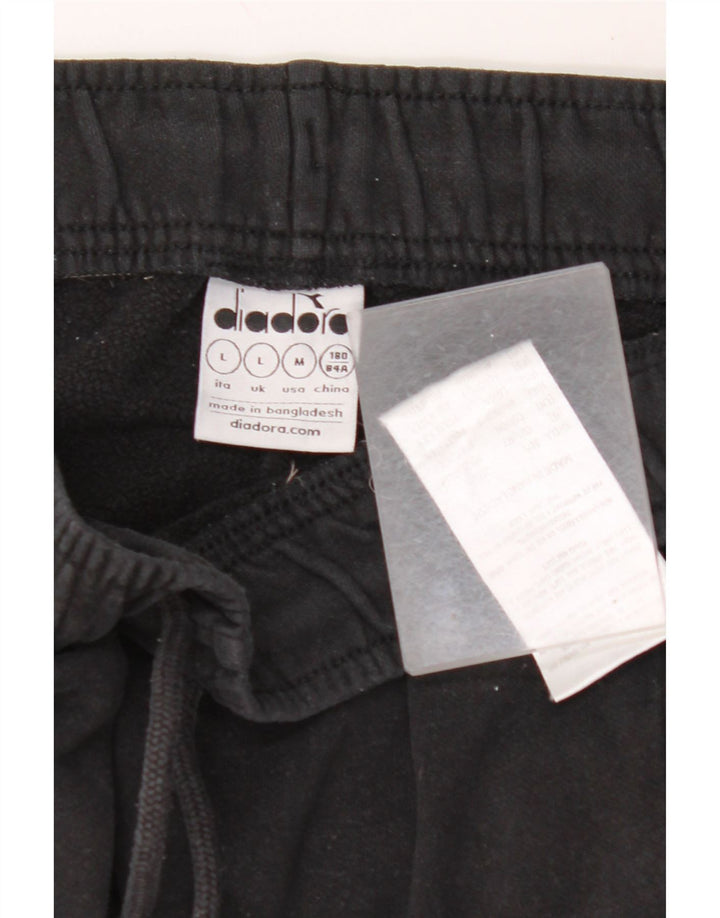 Męskie spodnie dresowe DIADORA Joggery, duże, czarne, bawełniane z blokami kolorów