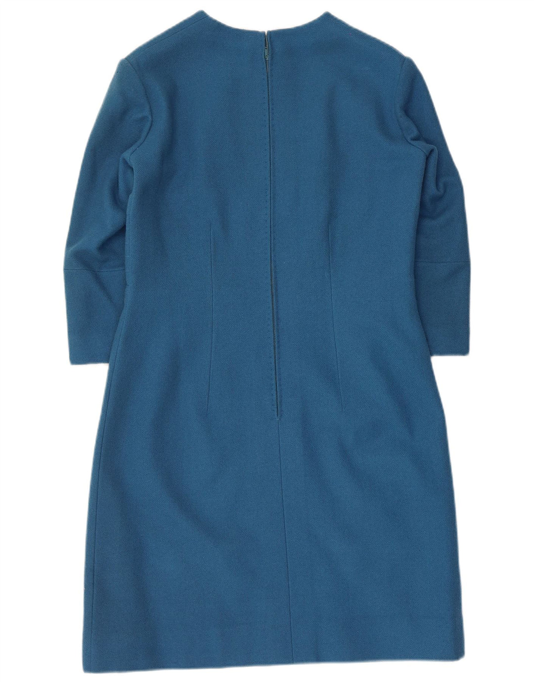 Damska sukienka płaszczowa z rękawem 3/4 VINTAGE UK 12 Średni niebieski