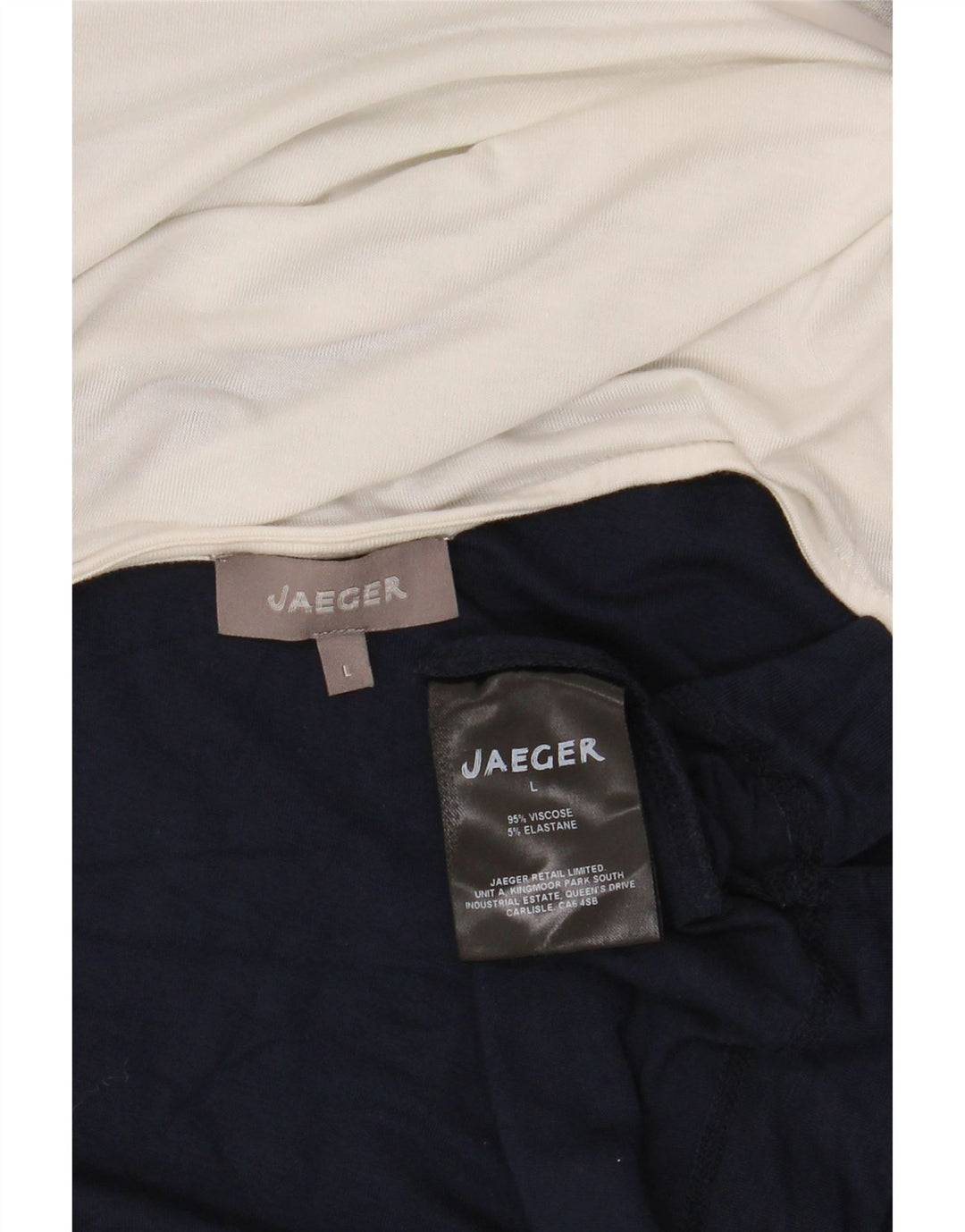 Damski top Jaeger z rękawem 3/4, UK 16, duża, wielokolorowa wiskoza z blokami kolorów