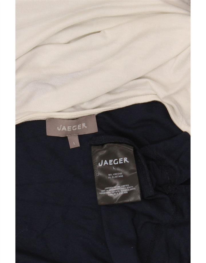 Damski top Jaeger z rękawem 3/4, UK 16, duża, wielokolorowa wiskoza z blokami kolorów