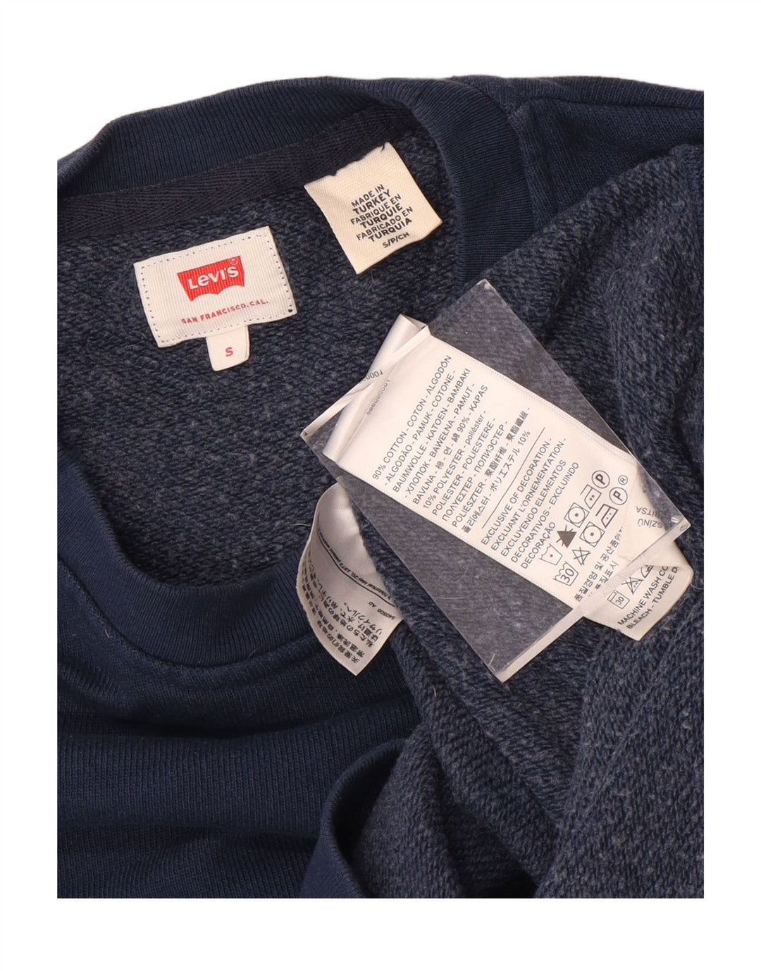 Męska bluza z grafiką LEVI'S, mała, granatowa, bawełniana