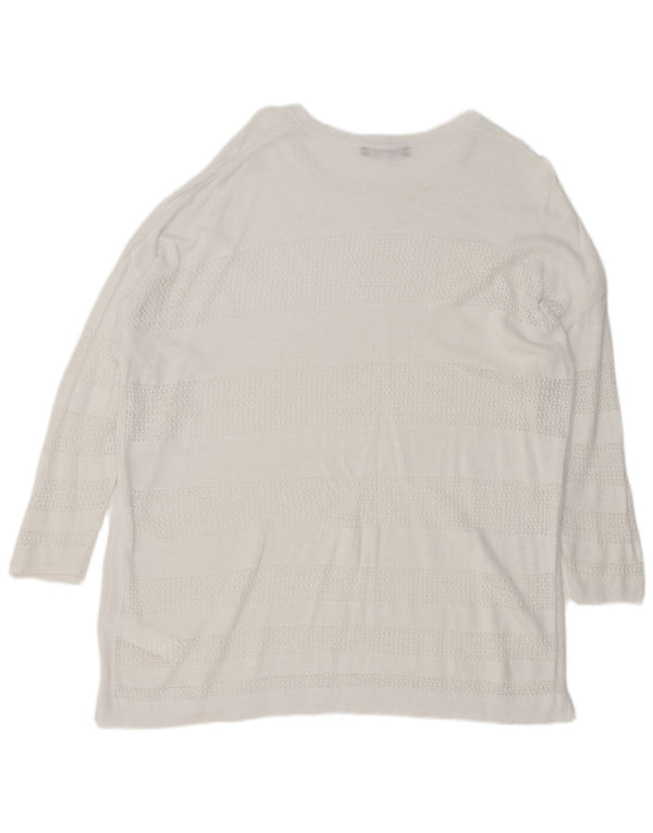 Marks & Spencer Damski sweter oversize z dekoltem w łódkę, UK 18 XL, biały