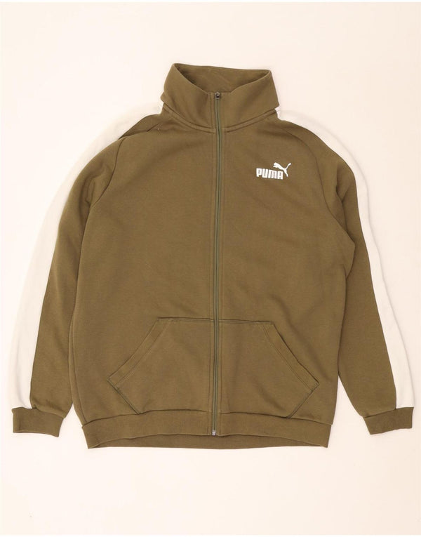 Męska kurtka dresowa PUMA, duża, bawełniana w kolorze khaki