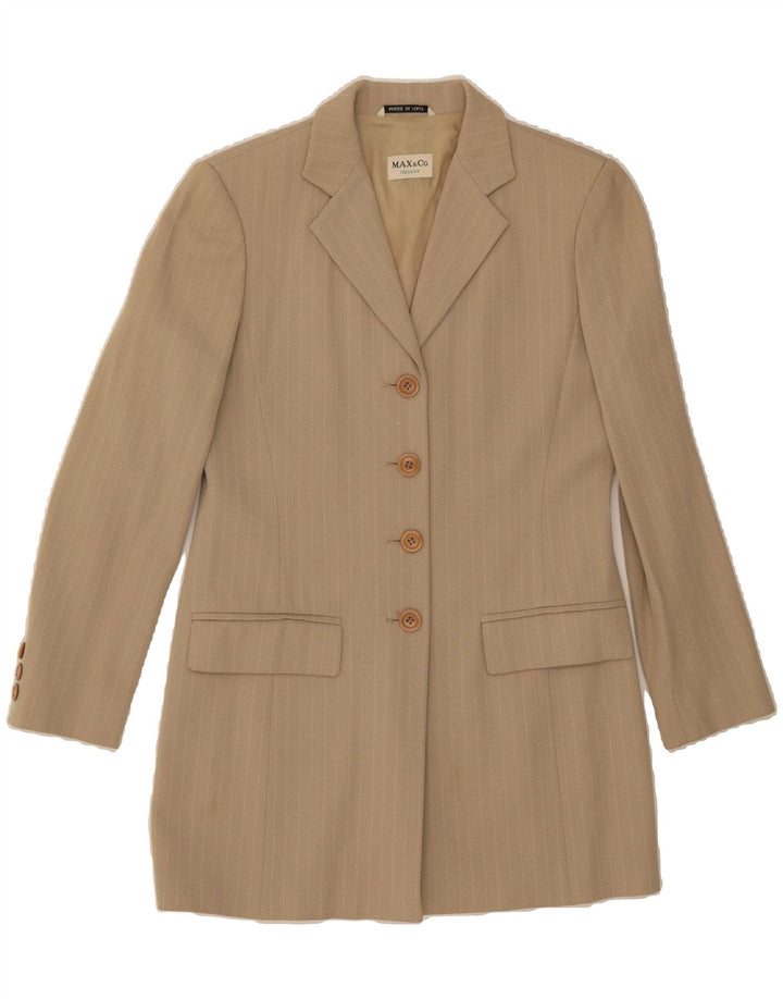 MAX & CO. Womens Classics Longline Blazer Jacket UK 10 Small  Beige Vintage Max & Co. and Second-Hand Max & Co. from Messina Hembry 