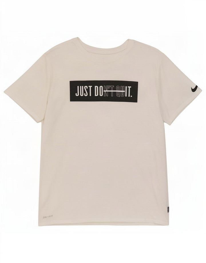 Męski T-shirt Nike o sportowym kroju z grafiką, średni biały poliester