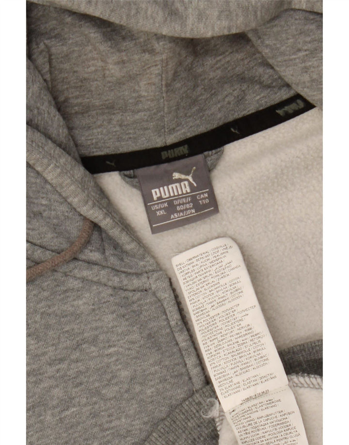 Męski sweter Puma z grafiką i zamkiem błyskawicznym, 2XL, szara bawełna