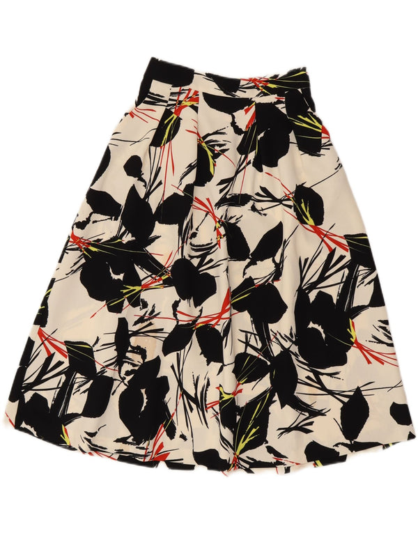 WAREHOUSE Damska spódnica o linii A UK 6 XS W25 Złamana biel w kwiaty Poliester