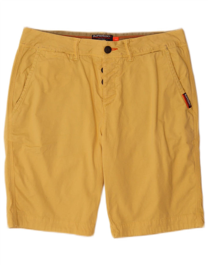 Męskie spodenki Chino Superdry W33, duże, żółte, bawełniane