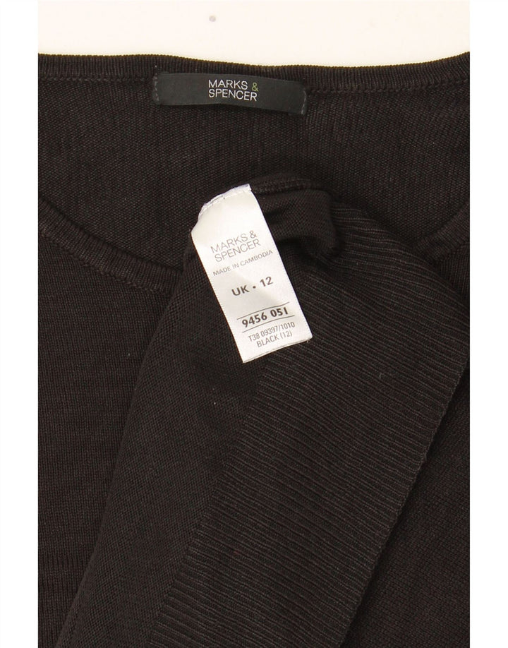 Marks & Spencer Damski sweter z okrągłym dekoltem UK 12 Średni czarny akryl